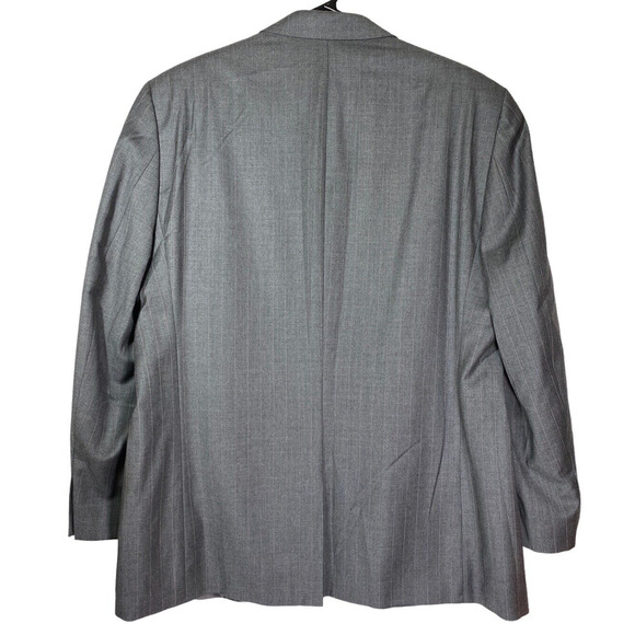 Ralph Lauren Jacket Mens 44R Gray Pinstripe 92% Wool 8% Cashmere Two Button - Picture 2 of 12